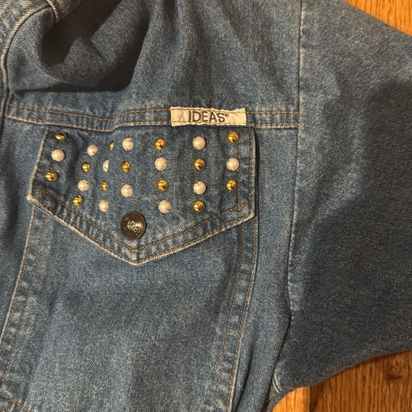 Vintage Blue Denim Jumpsuit with Studded Details - Picture 5 of 11